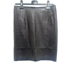 PIAZZA SEMPIONE black leather mini skirt flawless size 40 8